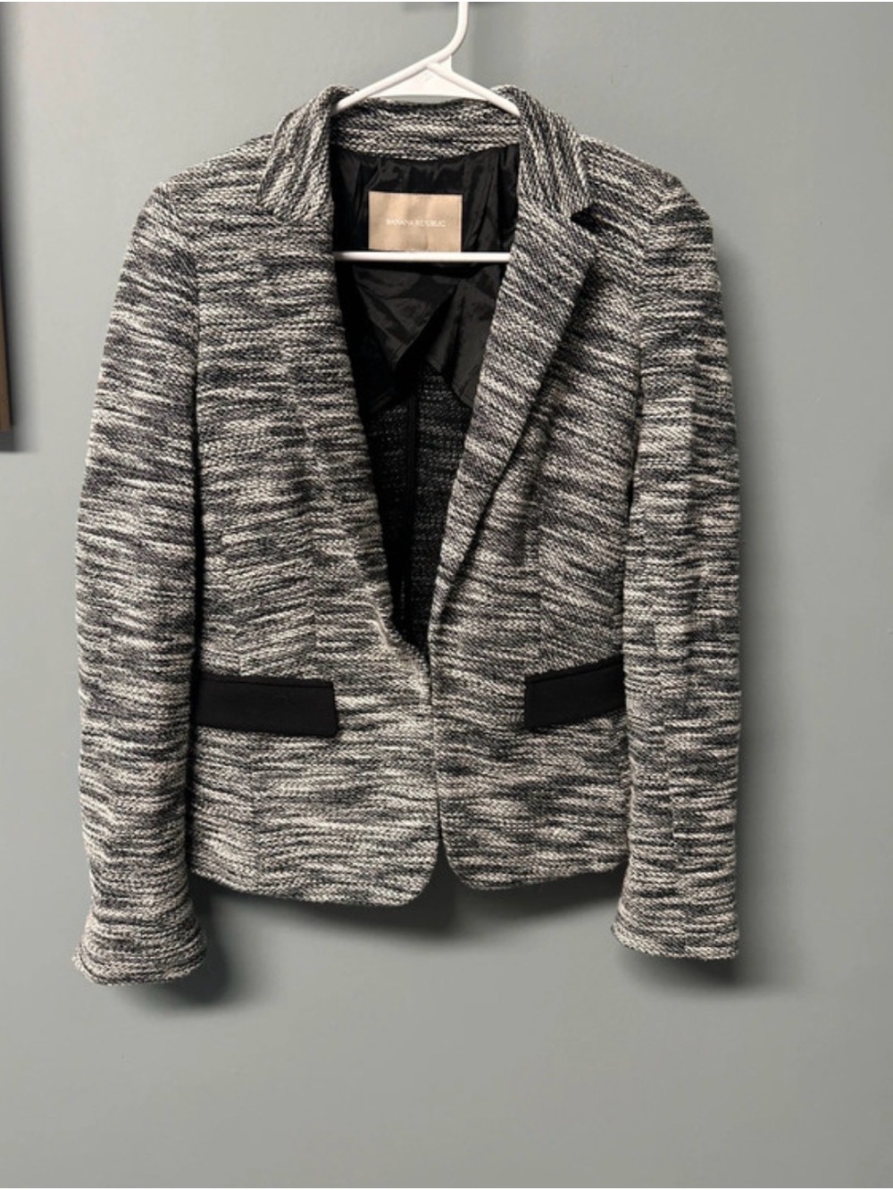 Banana Republic Black and White Tweed Blazer